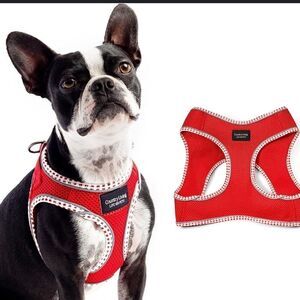 Country Living by Silver Paw Step in Dog Harness RED/GREY/WHITE Size XS